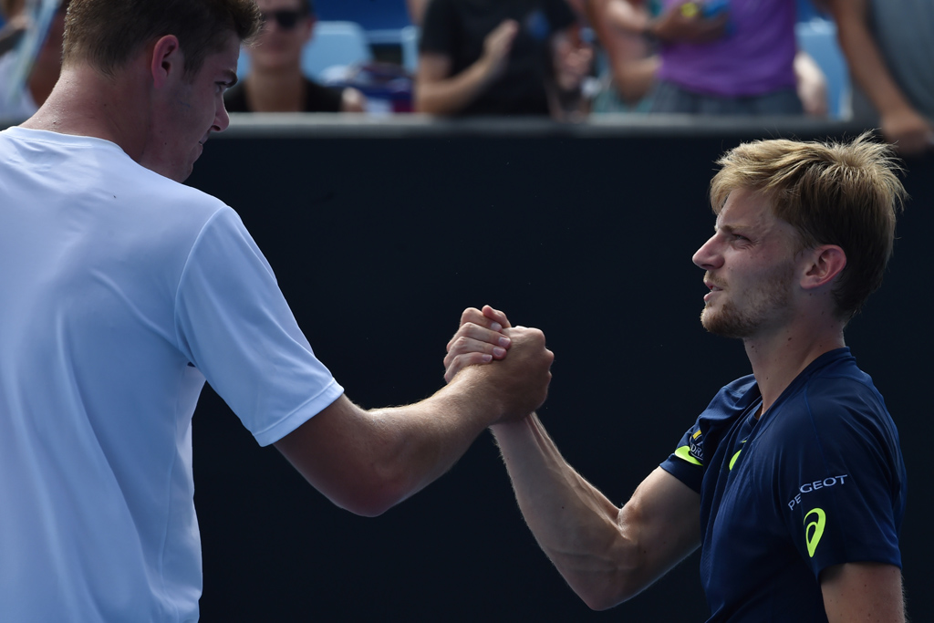 Reilly Opelka und David Goffin am zweiten Tag der Australian Open in Melbourne