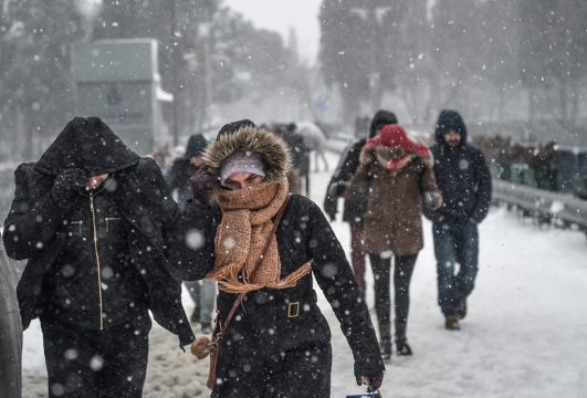 Schnee und eisige Temperaturen in Istanbul