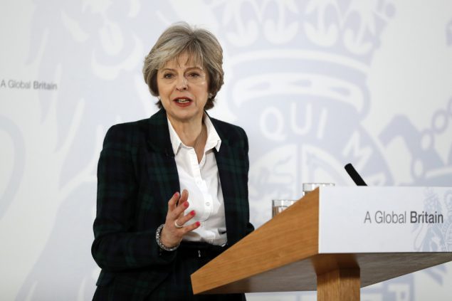 Theresa May bei der "Brexit"-Ansprache