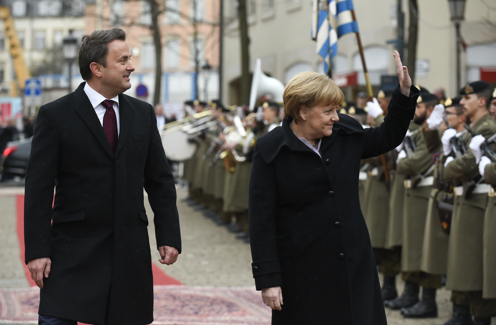 Die deutsche Kanzlerin Angela Merkel und Premier Xavier Bettel in Luxemburg