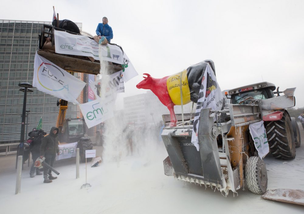 Milchbauern-Protest in Brüssel