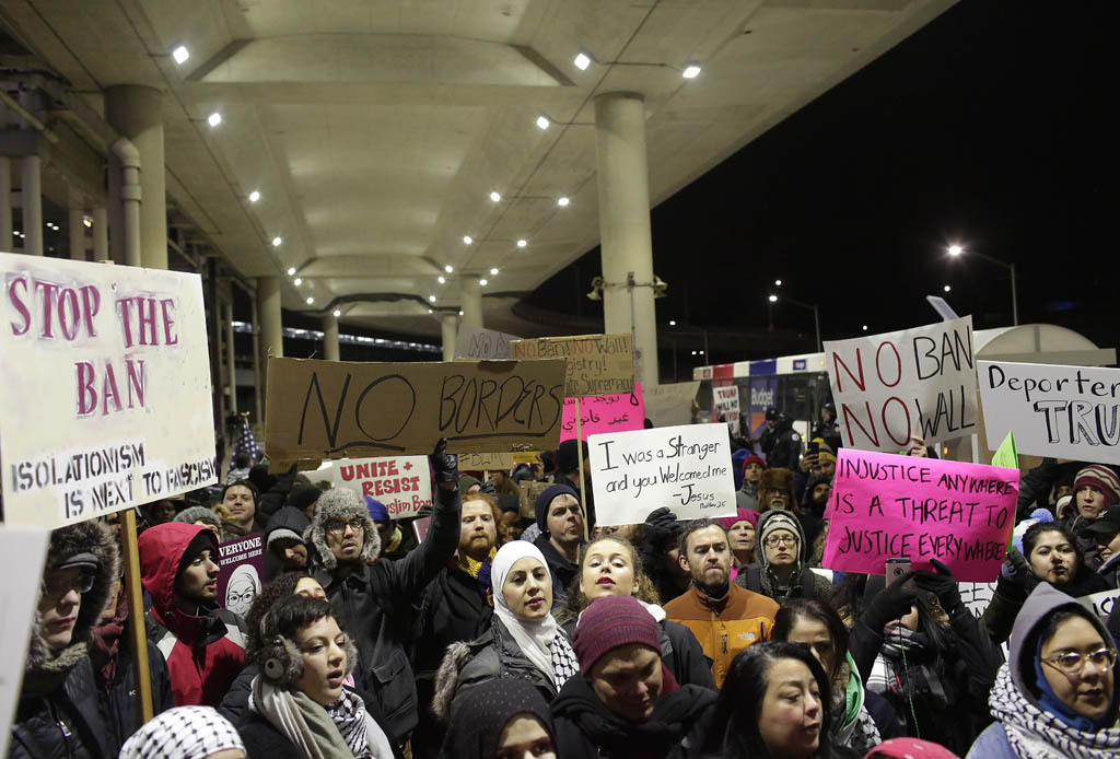 Protest gegen Trumps Einreiseverbot in den USA