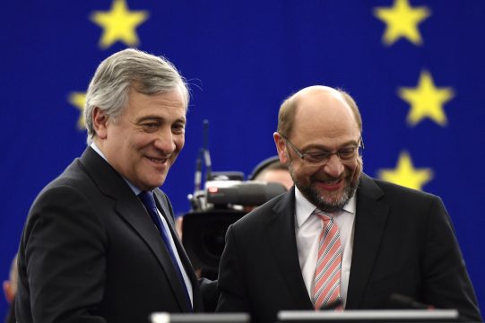 Der alte und der neue EU-Parlamentspräsident: Tajani (links) und Schulz