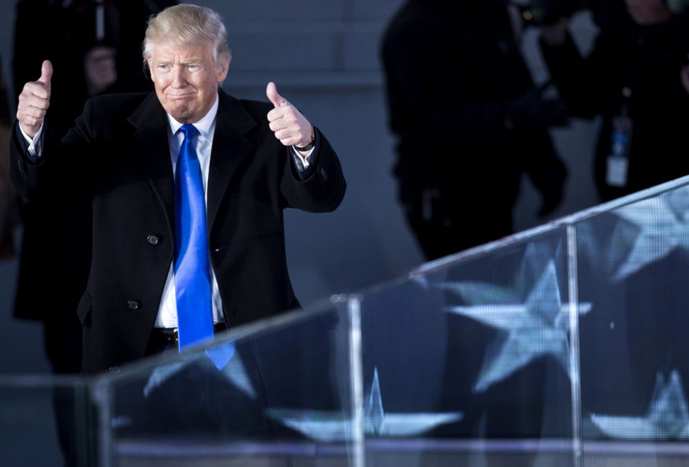 Trump am Donnerstag am Lincoln-Memorial in Washington