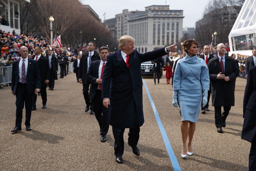 Donald Trump und seine Frau Melanie Trump bei der Amtseintritts-Parade am Freitag in Washington