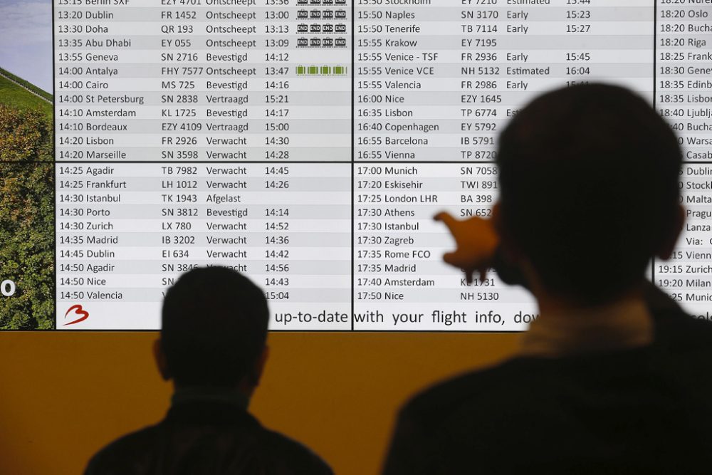 In der Ankunftshalle am Brüsseler Flughafen Zaventem: Flüge aus Istanbul abgesagt