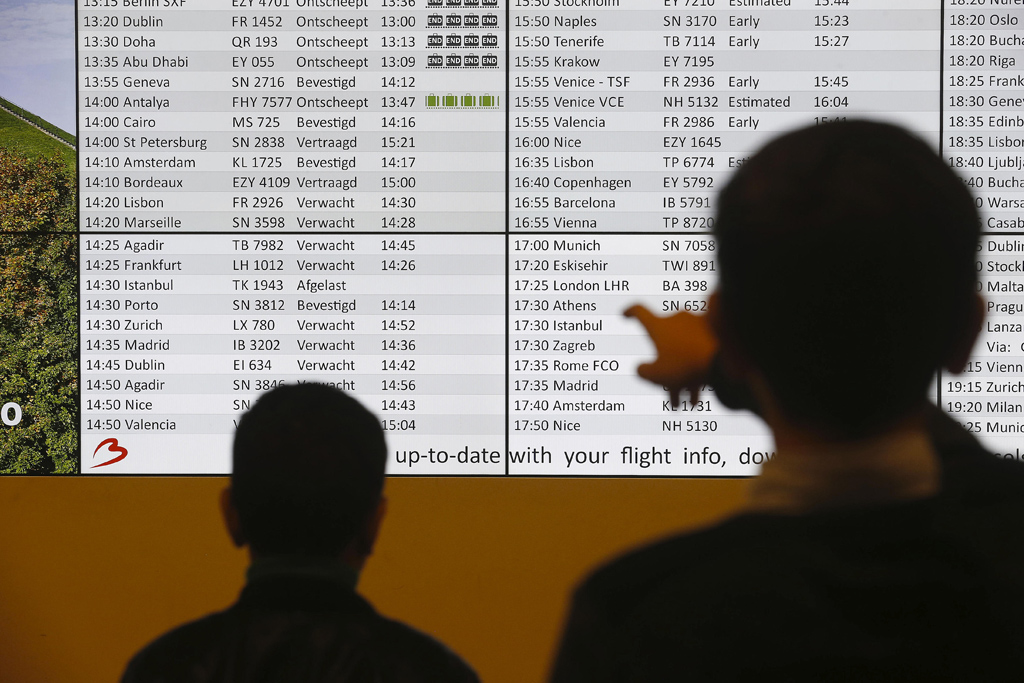 In der Ankunftshalle am Brüsseler Flughafen Zaventem: Flüge aus Istanbul abgesagt