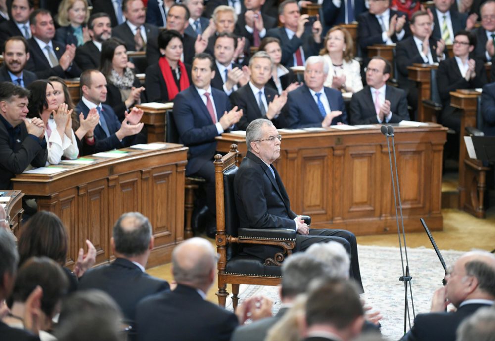 Alexander Van der Bellen bei seiner Vereidigung als neuer Präsident von Österreich