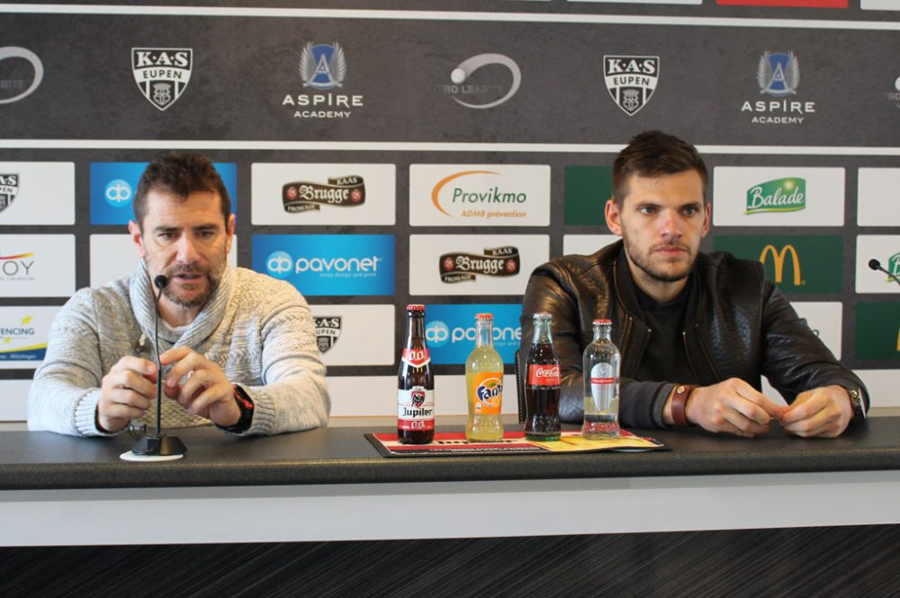 Jordi Condom und Hendrik van Crombrugge (AS Eupen)