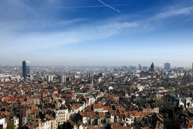 Blick aus der Luft auf Brüssel