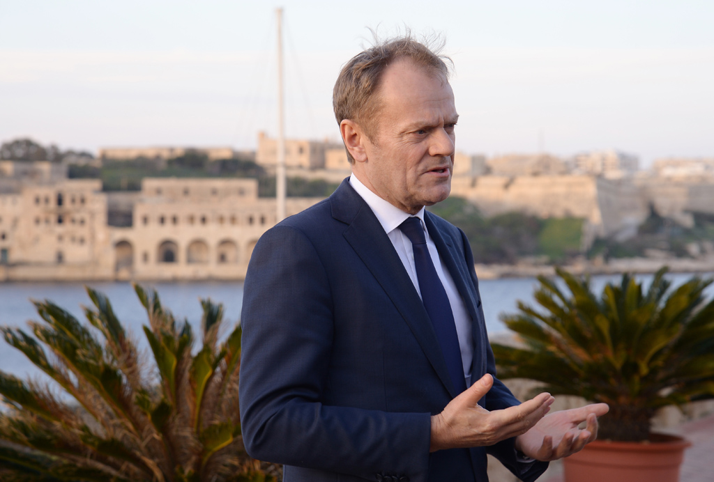 EU-Ratspräsident Donald Tusk vor dem Gipfel auf Malta