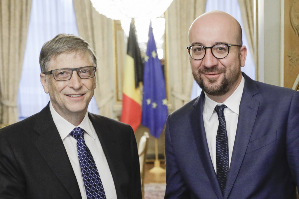 Bill Gates mit Premierminister Charles Michel in Brüssel