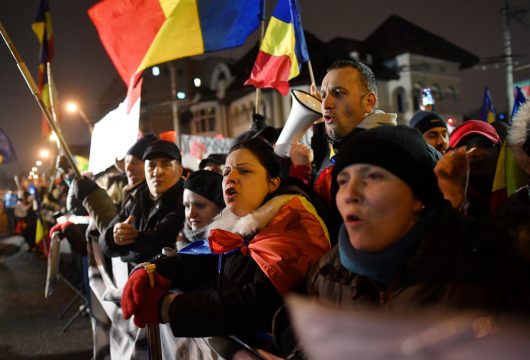 Proteste in Rumänien gehen weiter (Bild aus Bukarest am 7.2.)