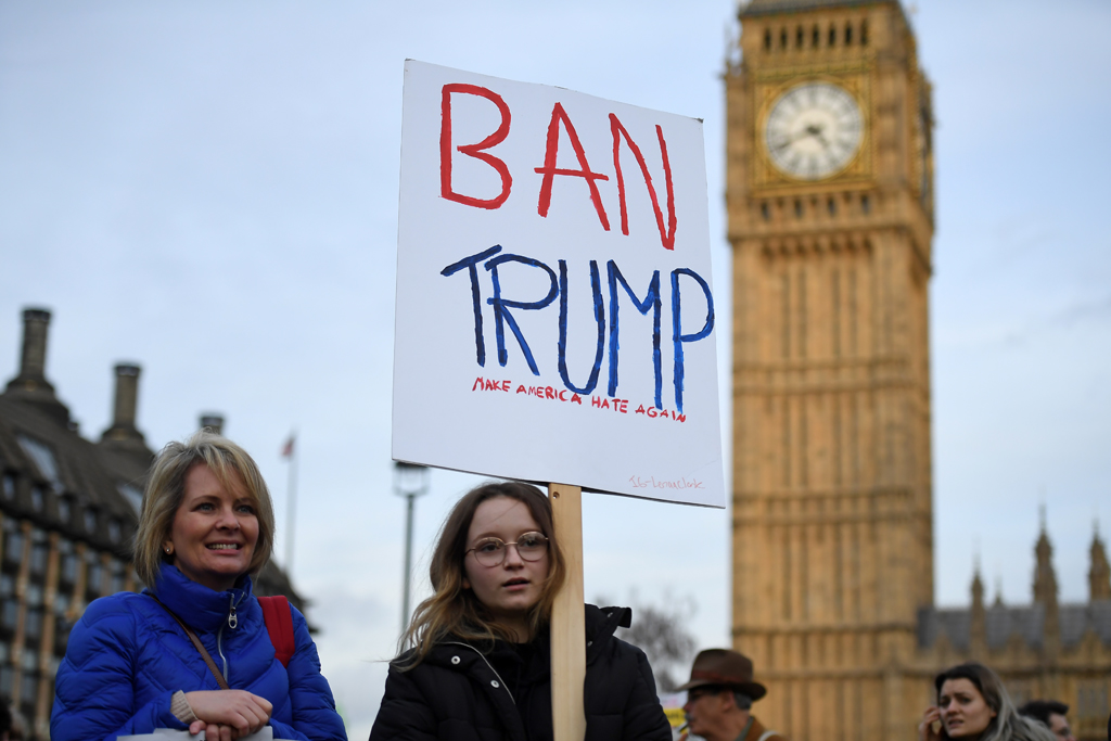 Proteste gegen den geplanten Besuch von Donald Trump in Großbritannien