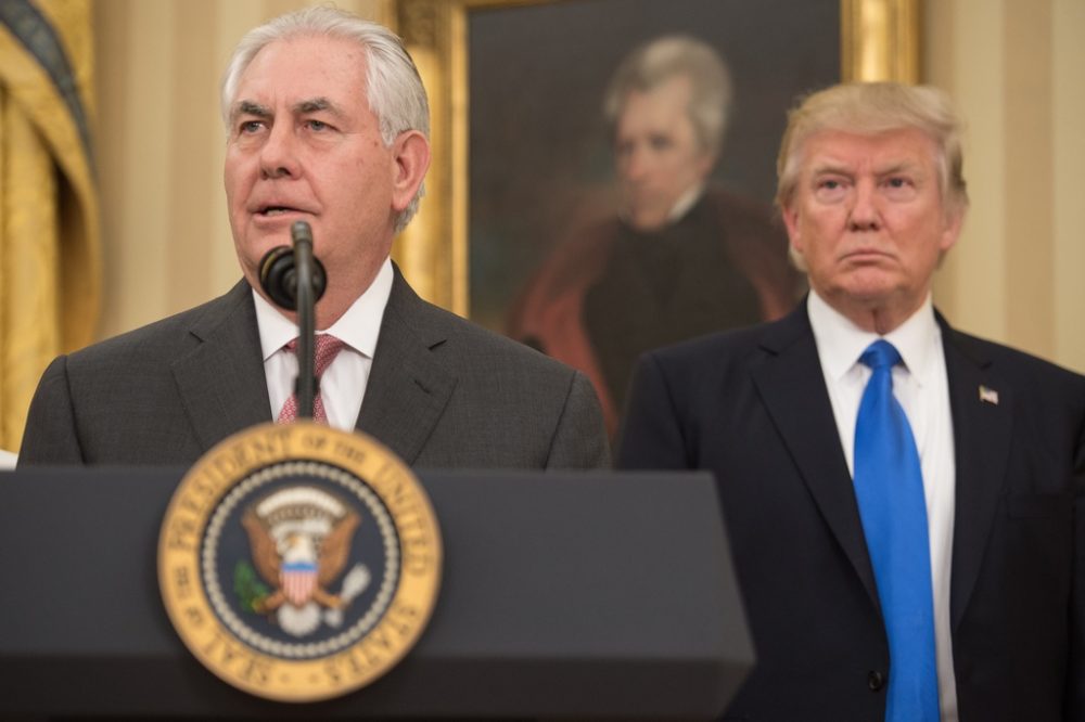 US-Außenminister Rex Tillerson (l.) und US-Präsident Donald Trump