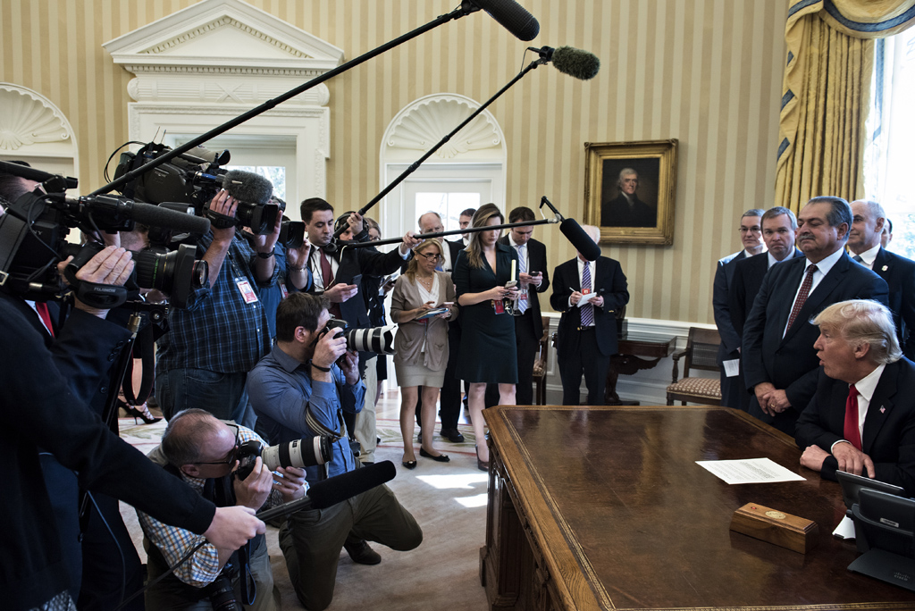 Pressekonferenz im Weißen Haus (24.2.): Nur ausgewählte Medienvertreter durften teilnehmen
