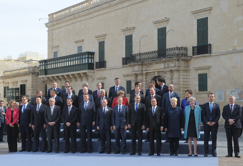 Europas Staats- und Regierungschefs auf dem EU-Gifel in Malta