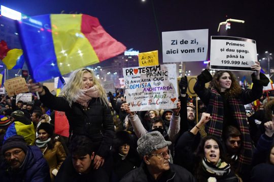 Proteste 2017 in Rumäniens Hauptstadt Bukarest