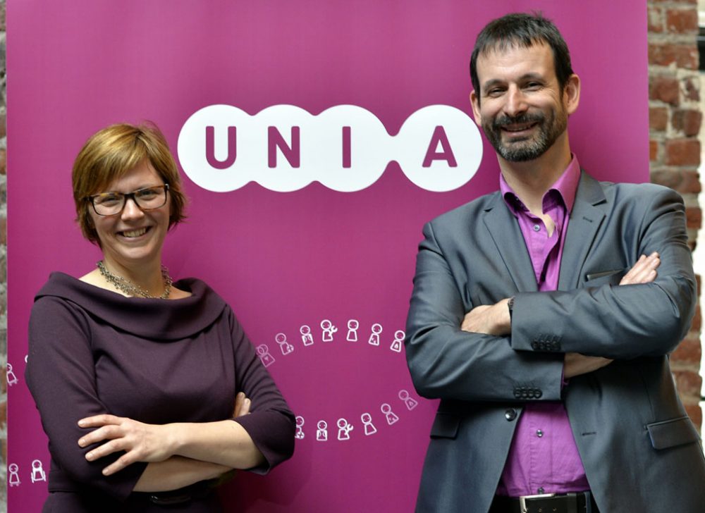 Unia Direktoren Els Keytsman und Patrick Charlier