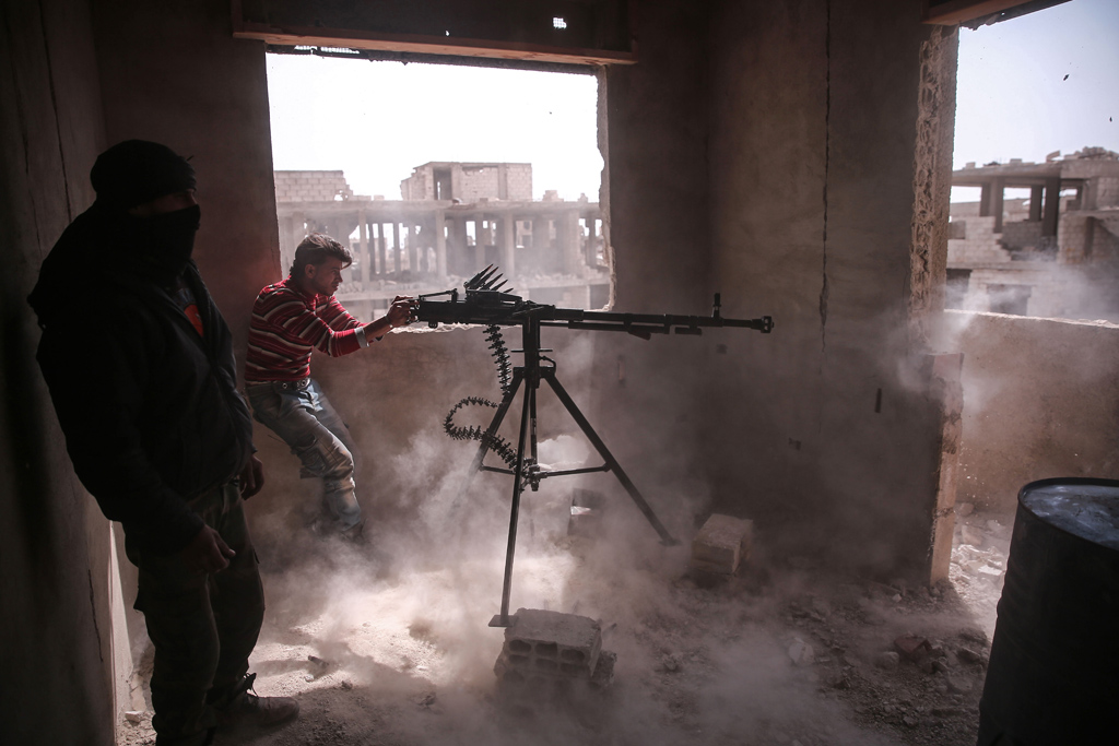 Kämpfer der Opposition in Jobar, einem Randbezirk im Osten von Damaskus (Bild vom 19.3.)
