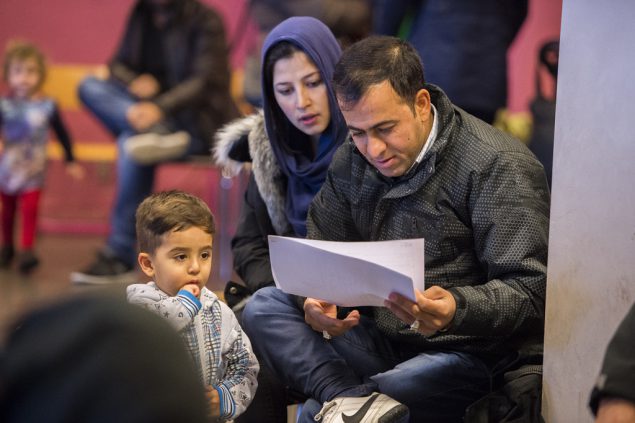 Flüchtlinge im Ausländeramt in Brüssel