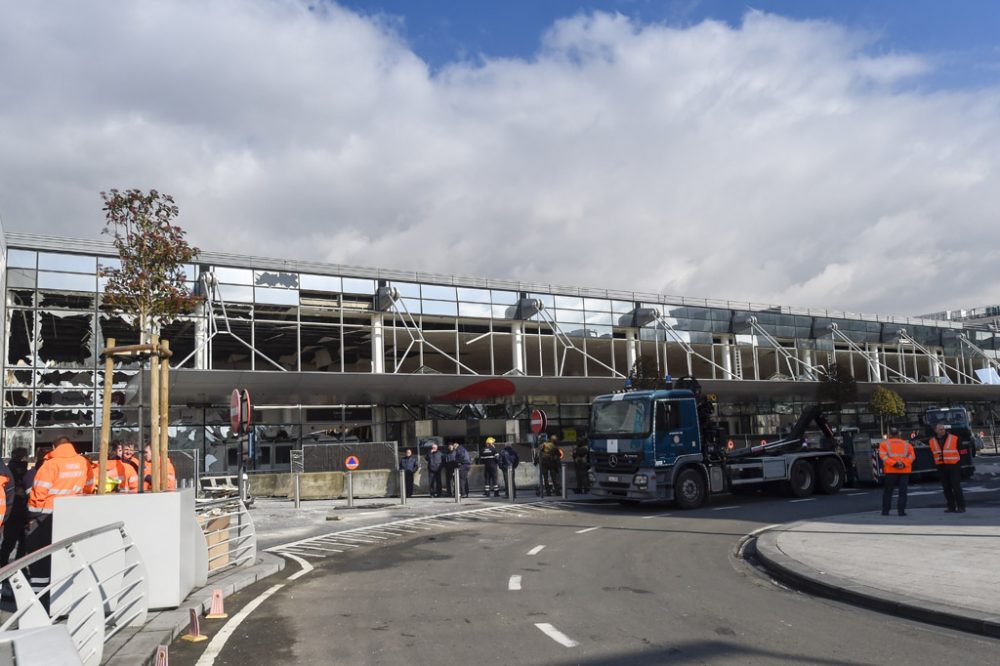 Die Abflughalle des Fughafens in Zaventem nach dem Anschlag vom 22. März 2016