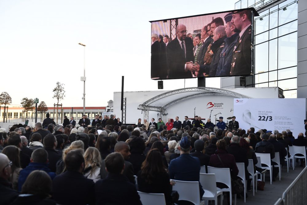 Gedenkfeier am Brüsseler Flughafen ein Jahr nach den Terroranschlägen