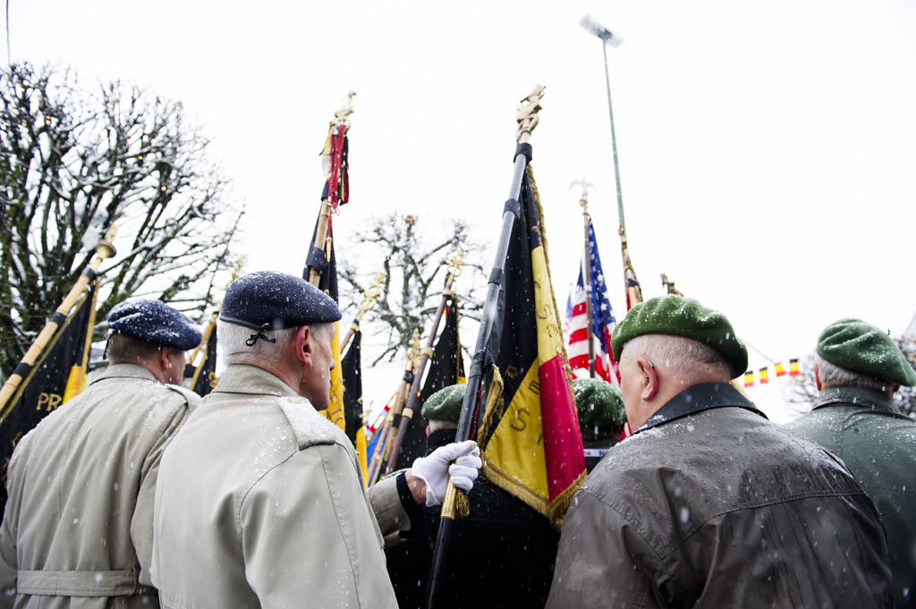Belgische Kriegsveteranen beim 70. Jahrestag der Ardennenoffensive im Dezember 2014 in Bastogne