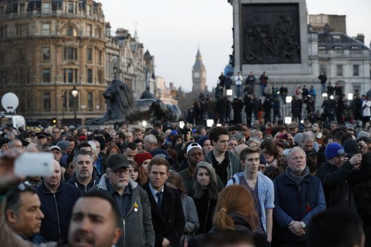 Mahnwache am Trafalgar Square in London
