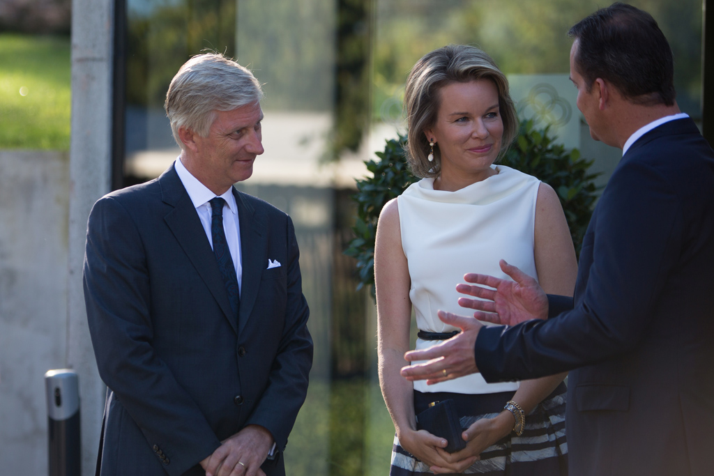 König Philippe und Königin Mathilde im Gespräch mit Ministerpräsident Oliver Paasch: Paasch wird das Königspaar nach Dänemark begleiten