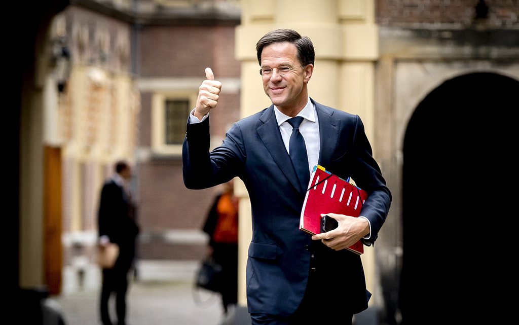 Mark Rutte am Mittwoch vor dem Beginn der Koalitionsverhandlungen in Den Haag