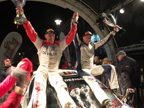 Spa Rallye 2017: Cédric Cherain und sein Beifahrer Jean-Pierre Delmelle feiern den Sieg