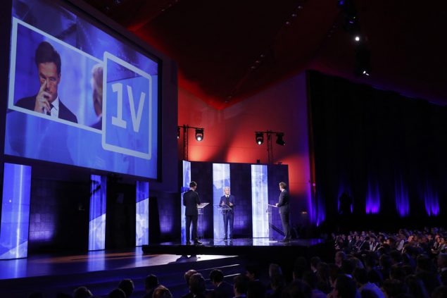 Der niederländische Premier Mark Rutte und sein Herausforderer Gert Wilders im TV-Duell