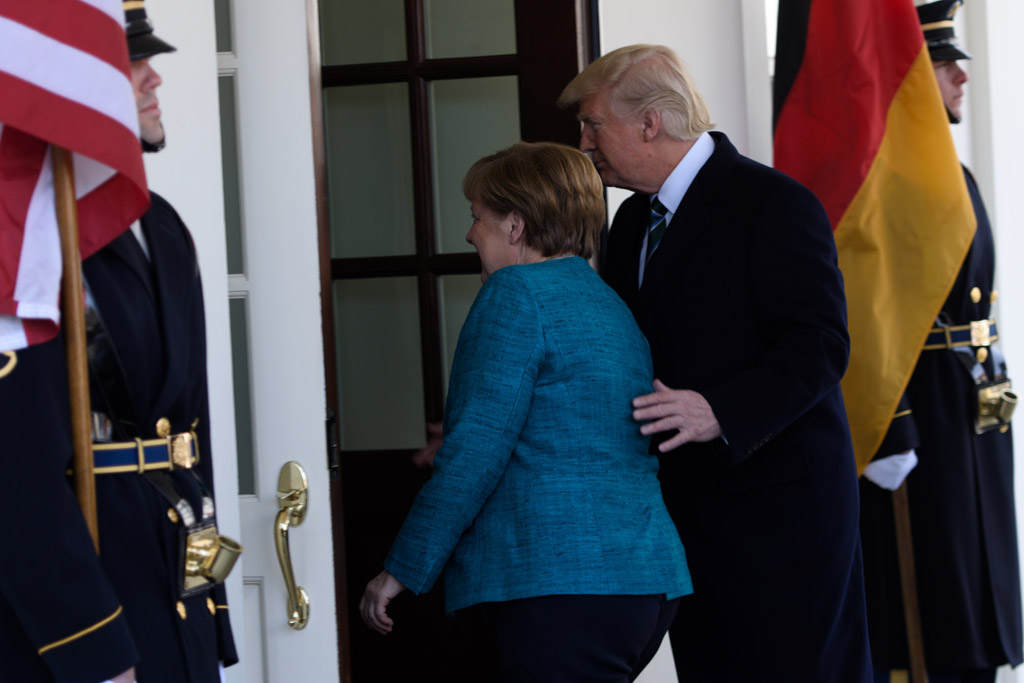US-Präsident Trump empfängt die deutsche Kanzlerin Merkel
