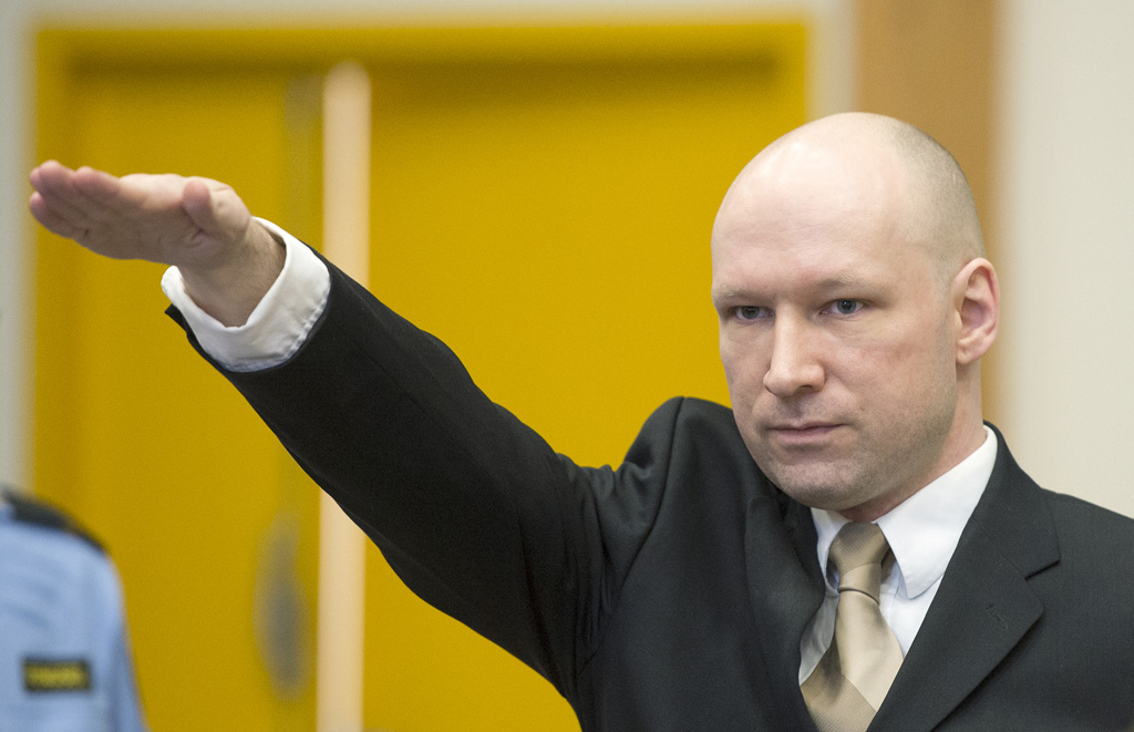 Anders Breivik vor Gericht 2016 (Archivbild: Jonathan Nackstrand/AFP)