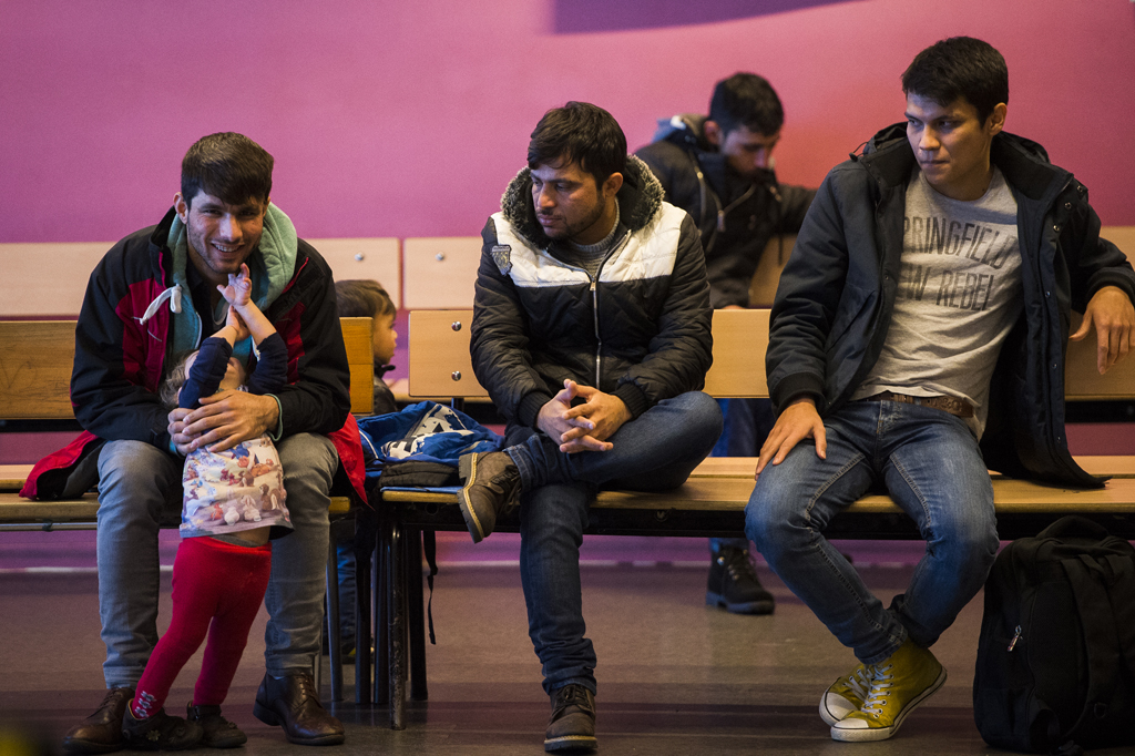 Flüchtlinge im Ausländeramt in Brüssel