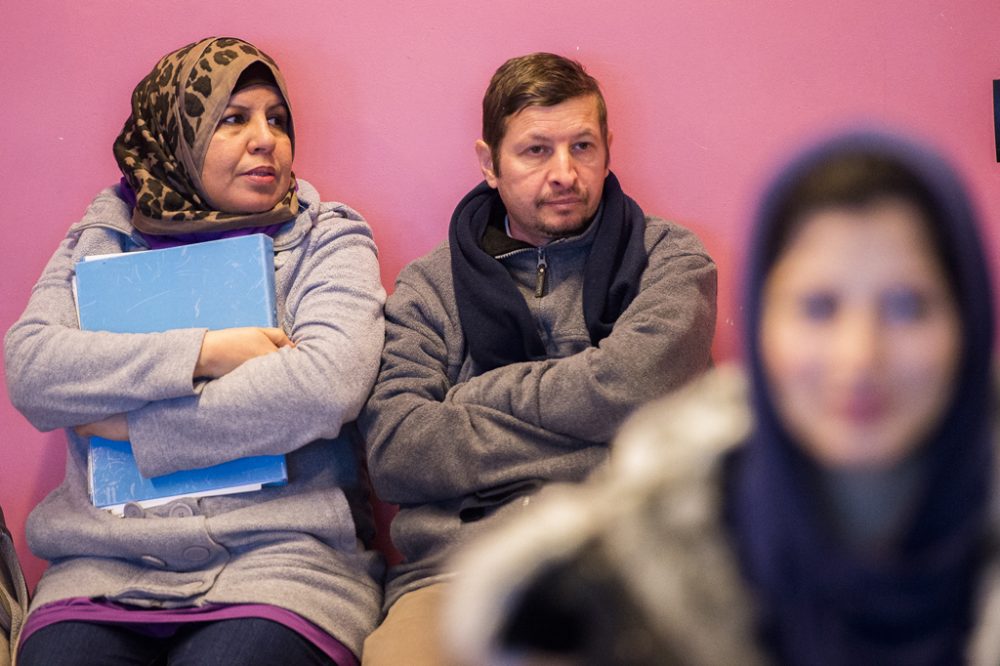 Flüchtlinge im Ausländeramt in Brüssel