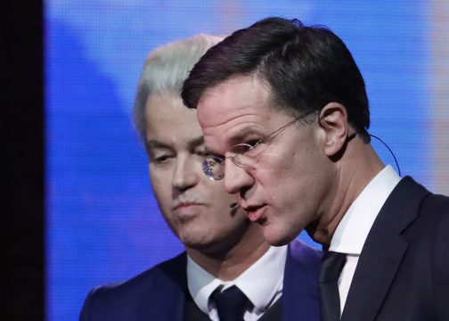 Premier Mark Rutte und Herausforderer Geert Wilders