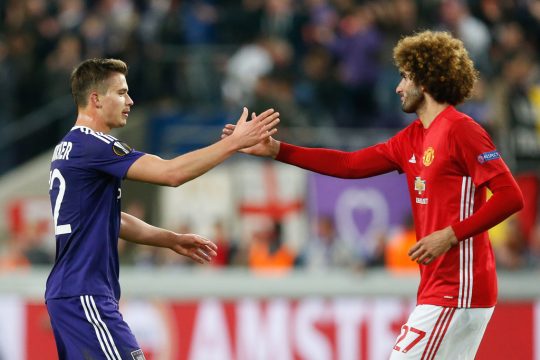 Leander Dendoncker von Anderlecht und Marouane Fellaini von Manchester