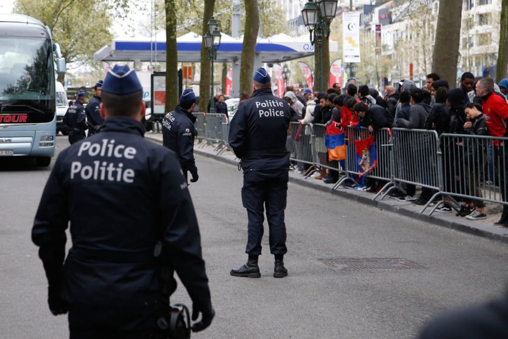 Polizeieinsatz vor dem Spiel Anderlecht gegen Manchester United