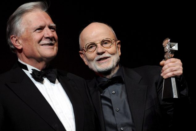 Michael Ballhaus (l.) mit dem Produzenten Günter Rohrbach beim Internationalen Filmfestival in Berlin im Februar 2009