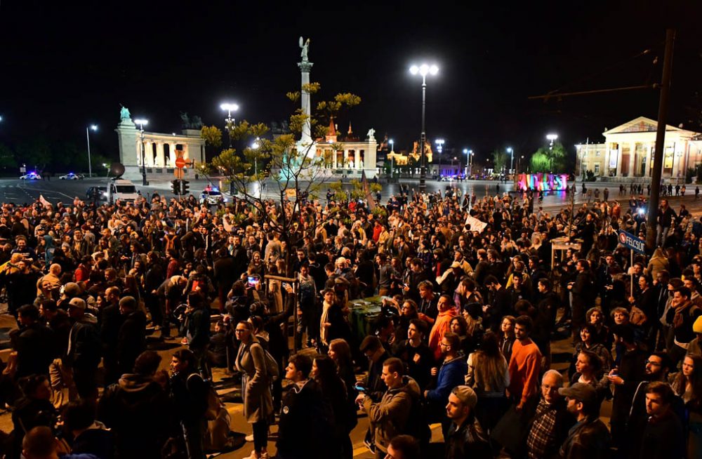 Proteste gegen Uni-Schließung in Budapest