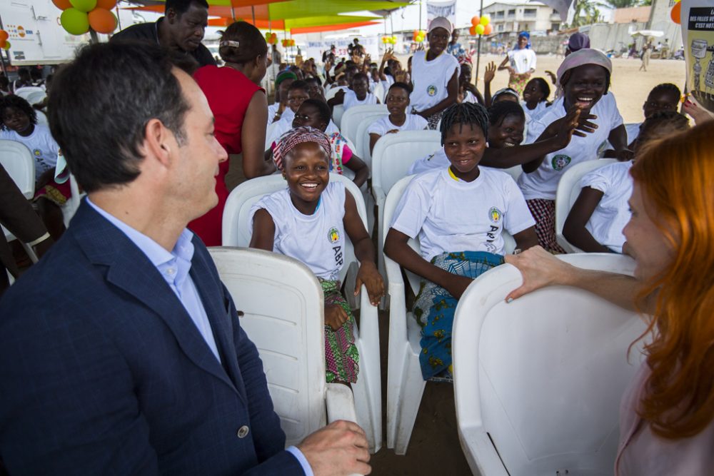 Der Minister für Entwicklungszusammenarbeit Alexander De Croo in Benin