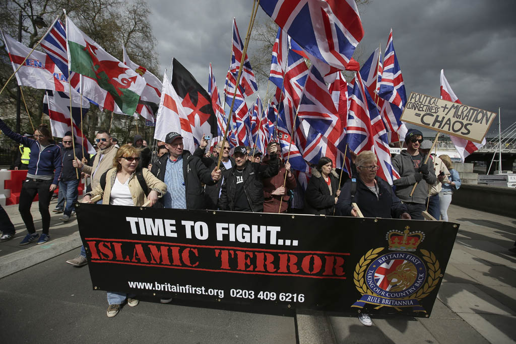 Demo von ultra Rechten in London