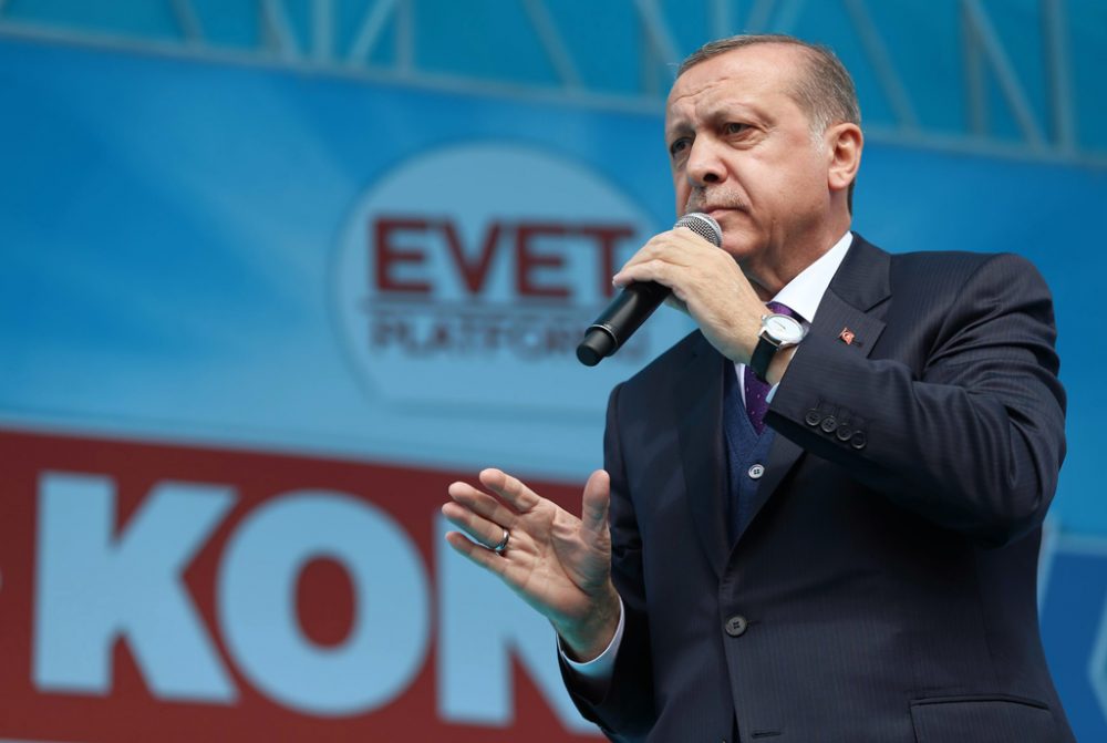 Der türkische Präsident Recep Tayyip Erdogan am 14.4.2017 in Konya