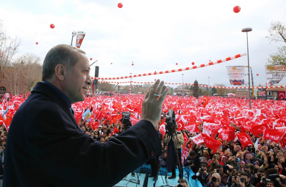 Der türkische Präsident Recep Tayyip Erdogan am 14.4.2017 in Konya
