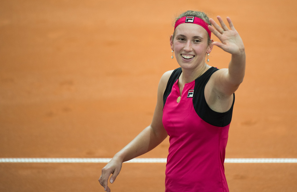 Elise Mertens bei der Fedcup-Begenung gegen Russland