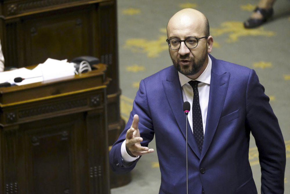 Premierminister Charles Michel bei einer Plenarsitzung des Parlaments am Donnerstag in Brüssel