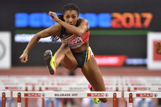 Nafissatou Thiam beim 60-Meter-Hürdenlauf in Belgrad (März 2017)