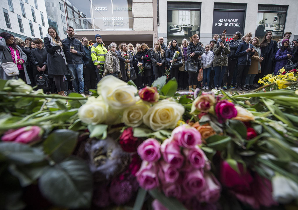 Gedenken an die Opfer des Anschlags in Stockholm